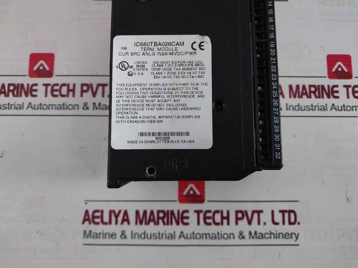 Ge Fanuc Ic660Bba026 Analog Input Block Module 24Vdc 25Ma Pn-540005 Ea5-65 60C