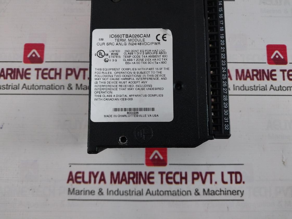 Ge Fanuc Ic660Bba026 Genius Analog Input Block Module 24Vdc 25Ma Ea-a5-90 60C