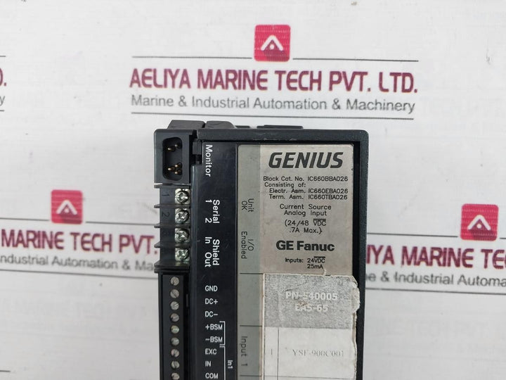 Ge Fanuc Ic660Bba026 Genius Analog Input Block Module 24Vdc 25Ma Ea-a5-90 60C