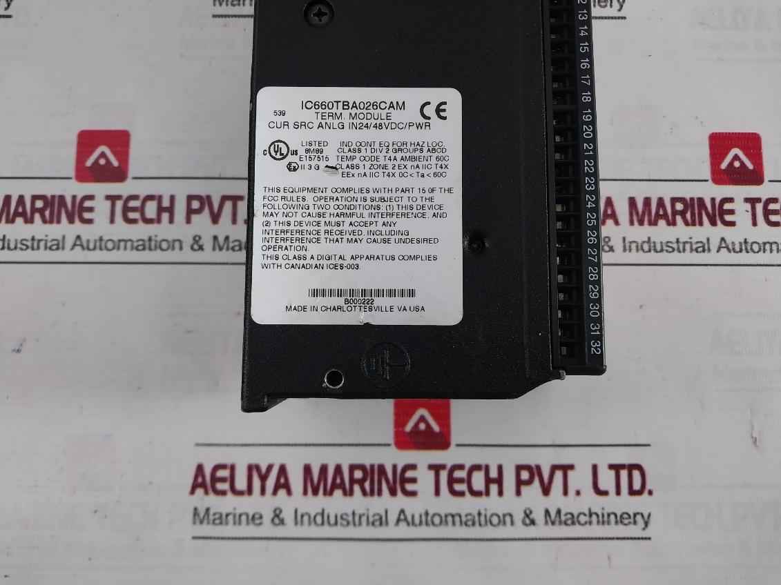 Ge Fanuc Ic660Bba026 Genius Analog Input Block Module 24Vdc 25Ma Ea-a5-90 60C