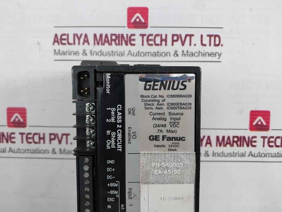 Ge Fanuc Ic660Bba026 Genius Analog Input Block Module 24Vdc 25Ma Ea-a5-90 60C