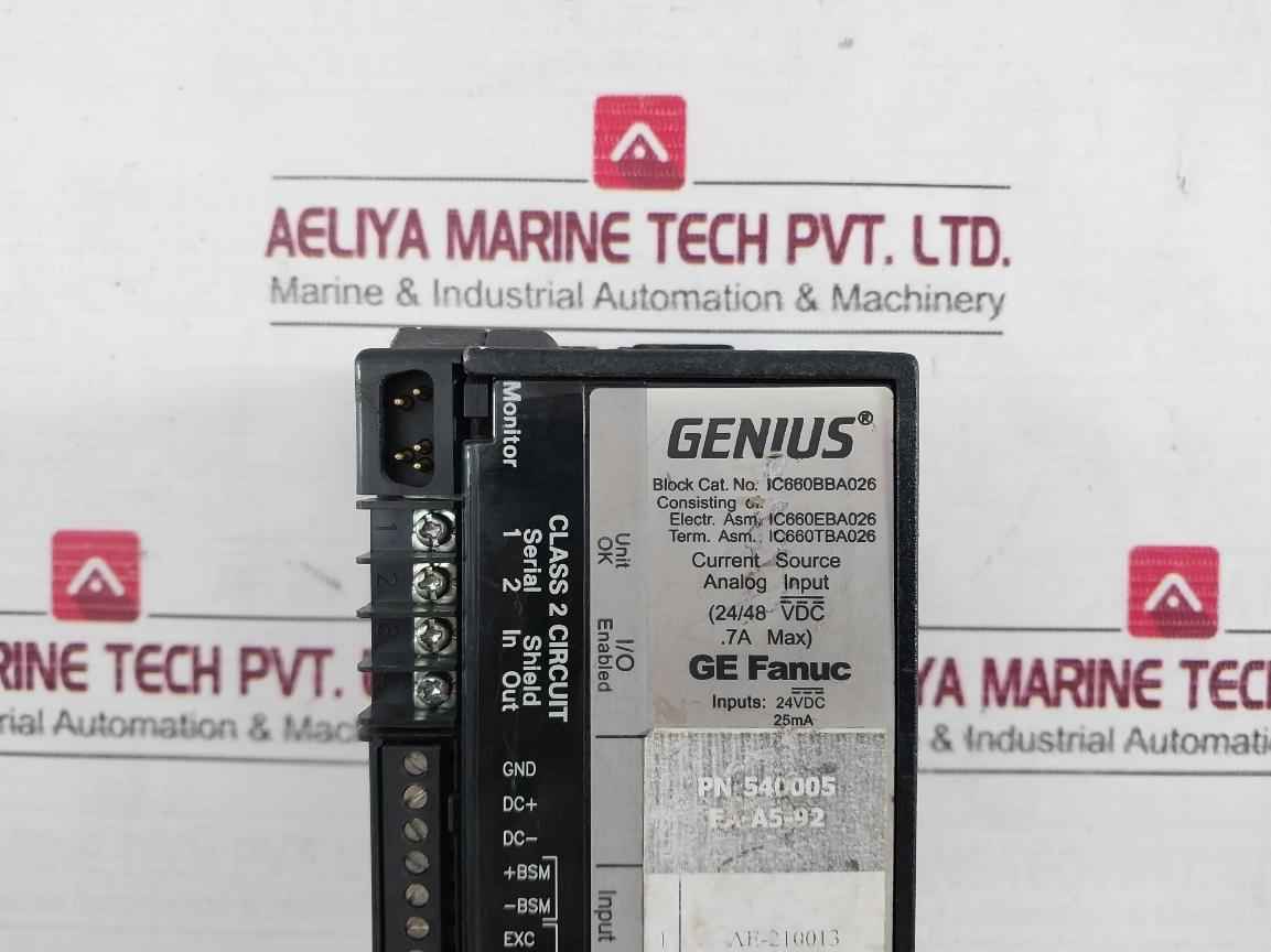 Ge Fanuc Ic660Bba026 Genius Analog Input Block Module Pn-540005 Ea-a5-92 24Vdc