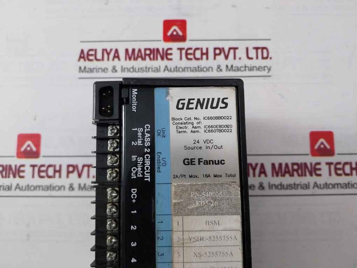 Ge Fanuc Ic660Bbd022 Plc I/O Terminal Source Block Module 24/48Vdc 16Pt