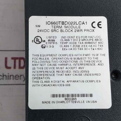 Ge Fanuc Ic660Bbd022 Plc I/O Terminal Source Block Module T4A 60C E157515 24Vdc