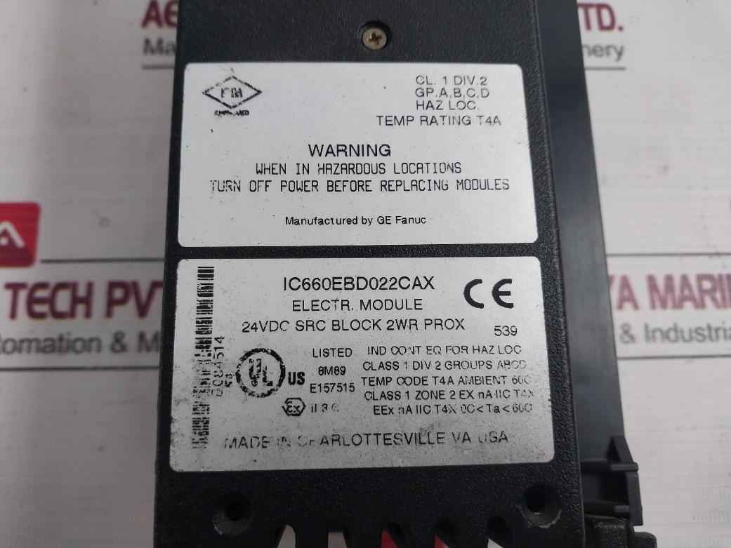 Ge Fanuc Ic660Bbd022 Plc I/O Terminal Source Block Module T4A 60C E157515 24Vdc