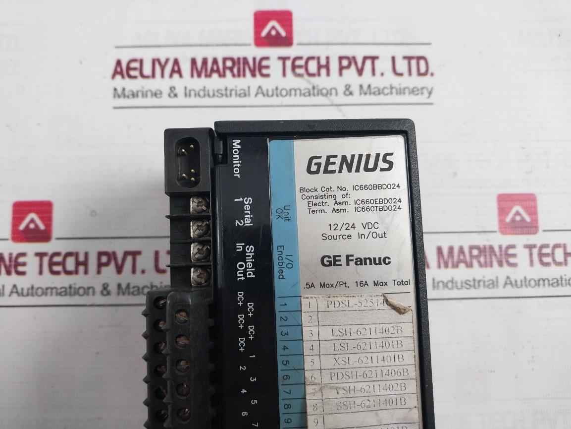 Ge Fanuc Ic660Bbd024 Genius Block I/O Module Electric Assy Ic660Ebd024 12-24Vdc