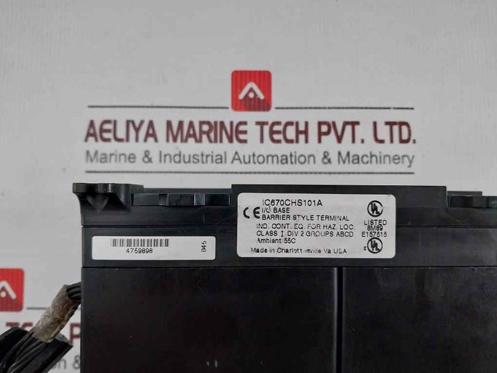 Ge Fanuc Ic670chs101a I/o Base Barrier Style Terminal 3000ohm
