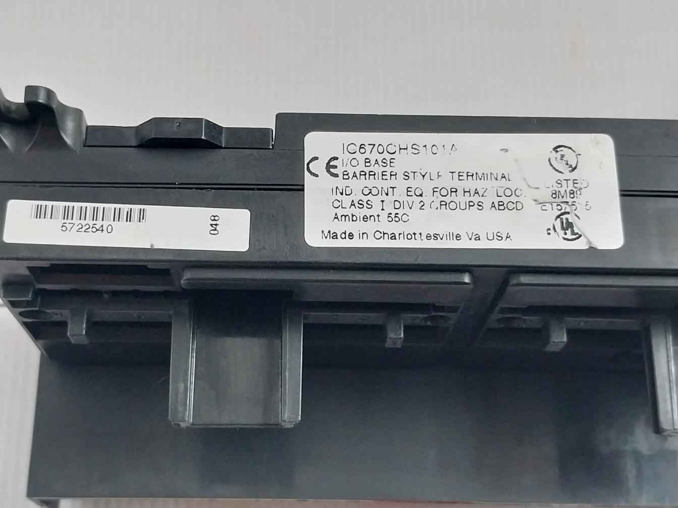 Ge Fanuc Ic670Chs101A I/O Base Barrier Style Terminal 5722540