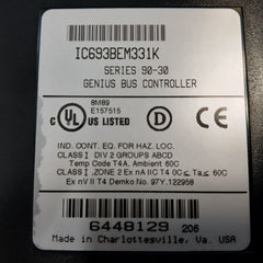 Ge Fanuc Ic693Bem331K Genius Bus Controller E157515 0C Ta 60C Series 90-30