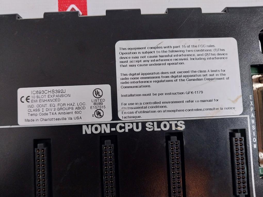 Ge Fanuc Ic693Chs392J 10-slot Expansion Base Emi Enhanced E157515