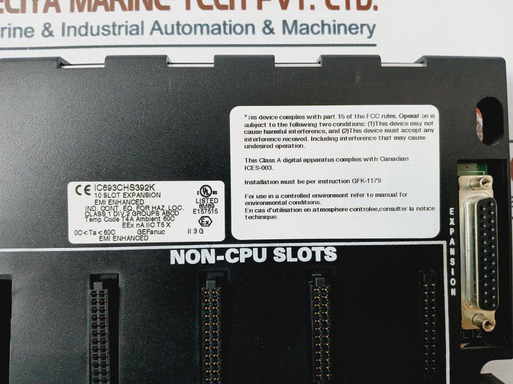 Ge Fanuc Ic693Chs392K 10, E157515 Slot Base Expansion Rack