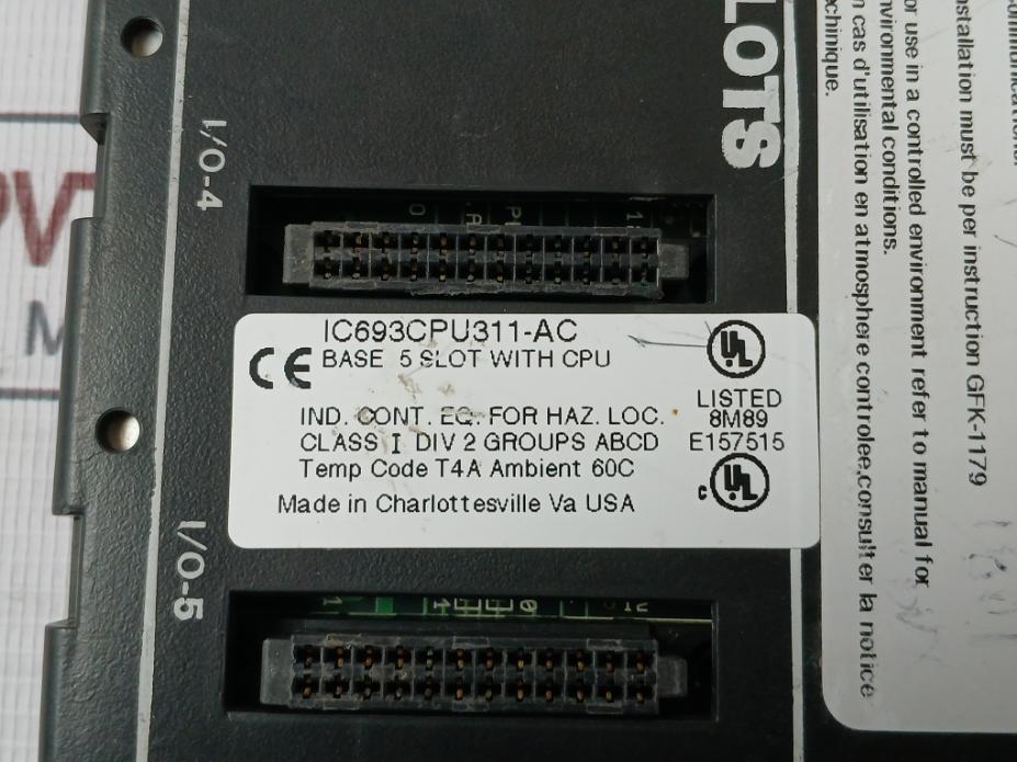 Ge Fanuc Ic693Cpu311-ac Programmable Controller Base 5-slot With Cpu Module 60C