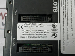 Ge Fanuc Ic693Cpu311-ac Programmable Controller Base 5-slot With Cpu Module 60C