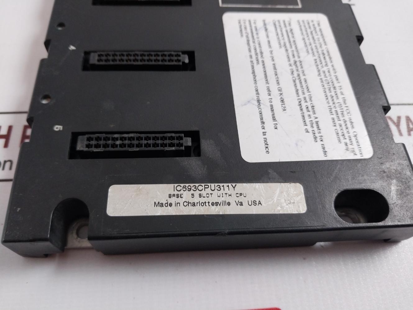 Ge Fanuc Ic693Cpu311Y Programmable Controller 5 Slot Base 395-027J