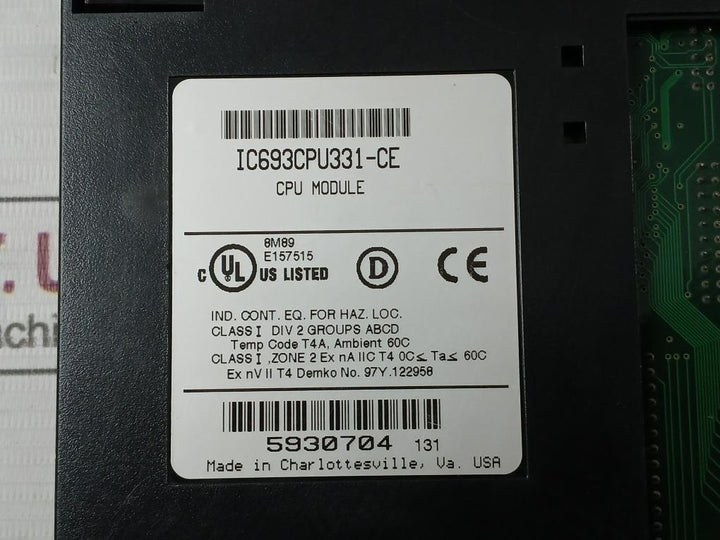 Ge Fanuc Ic693Cpu331-ce Cpu Module 60C