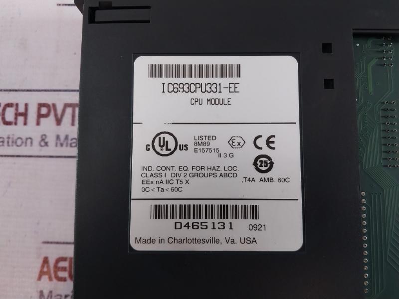 Ge Fanuc Ic693Cpu331-ee Single Slot Modular Cpu Module