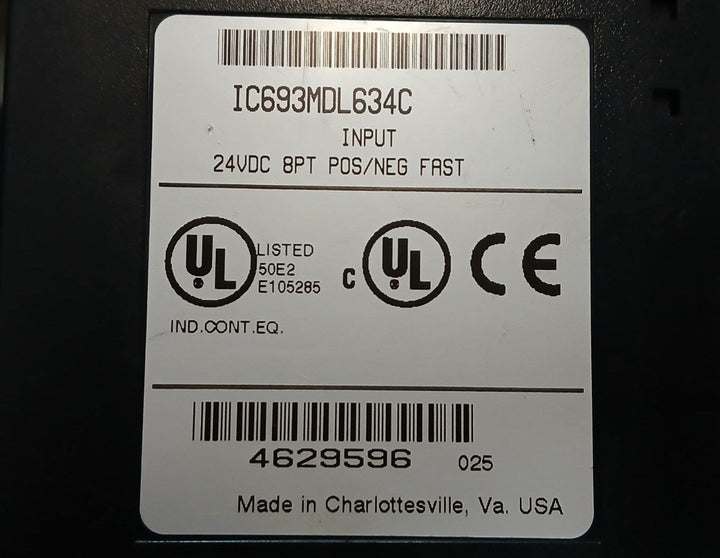 Ge Fanuc Ic693Mdl634C Input Module E105285 24Vdc