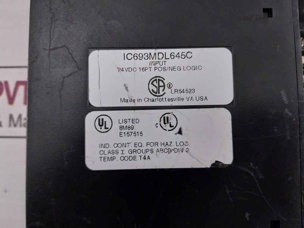 Ge Fanuc Ic693Mdl645C Input Module 24Vdc