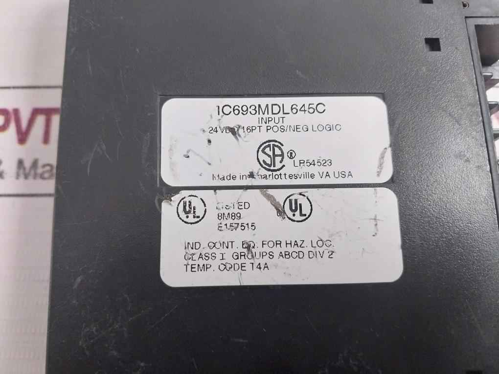 Ge Fanuc Ic693Mdl645C Input Module 24Vdc 16Pt Pos/Neg Logic