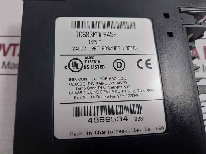 Ge Fanuc Ic693Mdl645E Positive/Negative Logic Input Module 24Vdc 60C