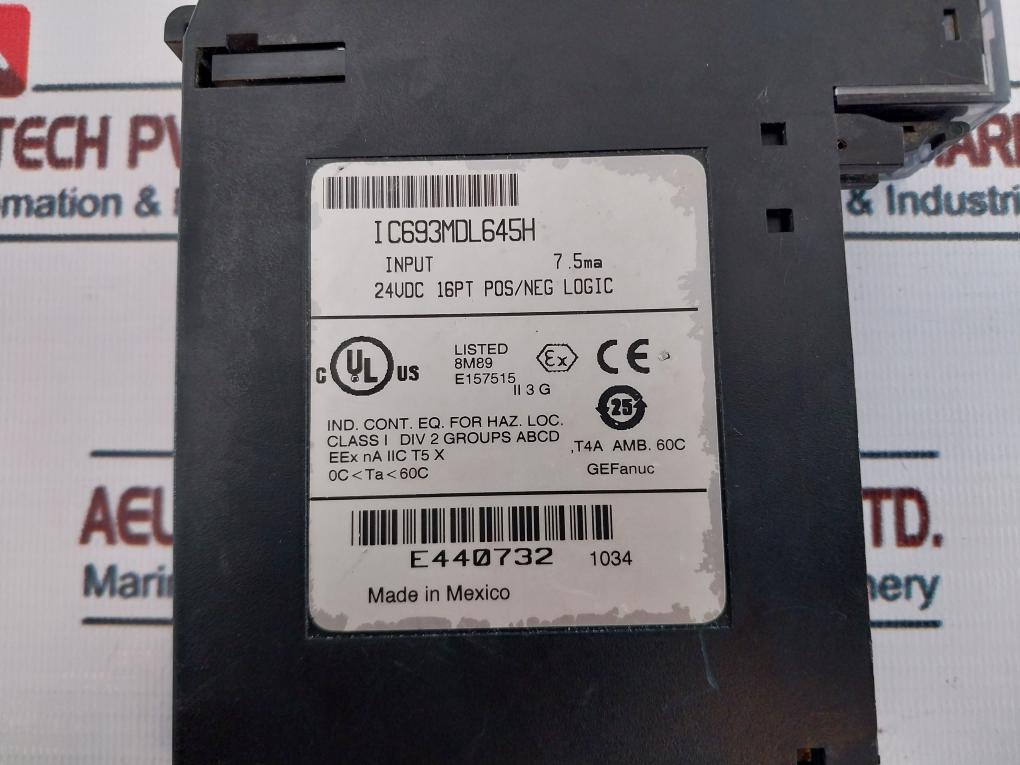Ge Fanuc IC693MDL645H Input Module 24vdc 16pt Pos/neg Logic