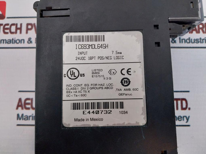 Ge Fanuc IC693MDL645H Input Module 24vdc 16pt Pos/neg Logic