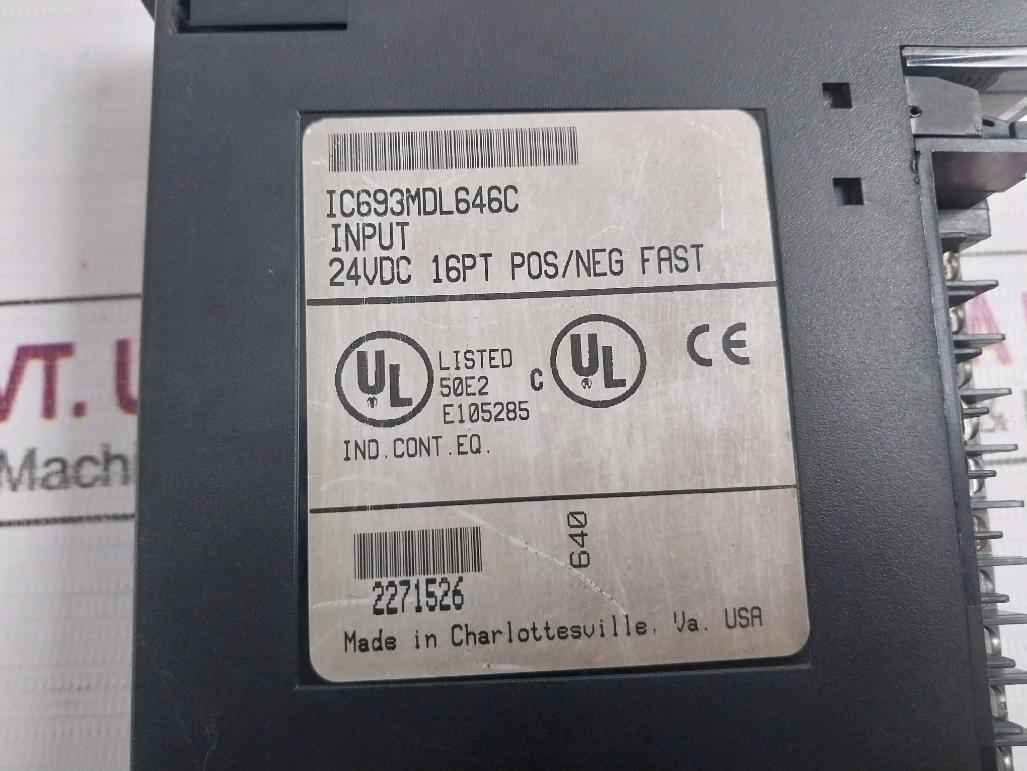 Ge Fanuc Ic693Mdl646C Input Module 24Vdc 16Pt Pos/Neg Fast