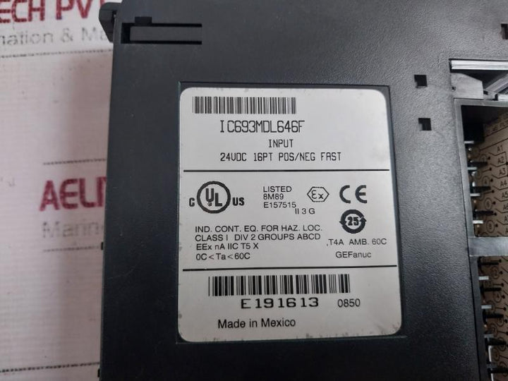 Ge Fanuc Ic693Mdl646F 16 Point Pos/Neg Logic Input Module 24Vdc