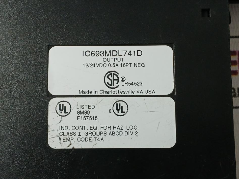 Ge Fanuc Ic693Mdl741D Output Module 12/24Vdc 0.5A