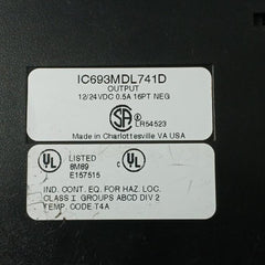 Ge Fanuc Ic693Mdl741D Output Module 12/24Vdc 0.5A