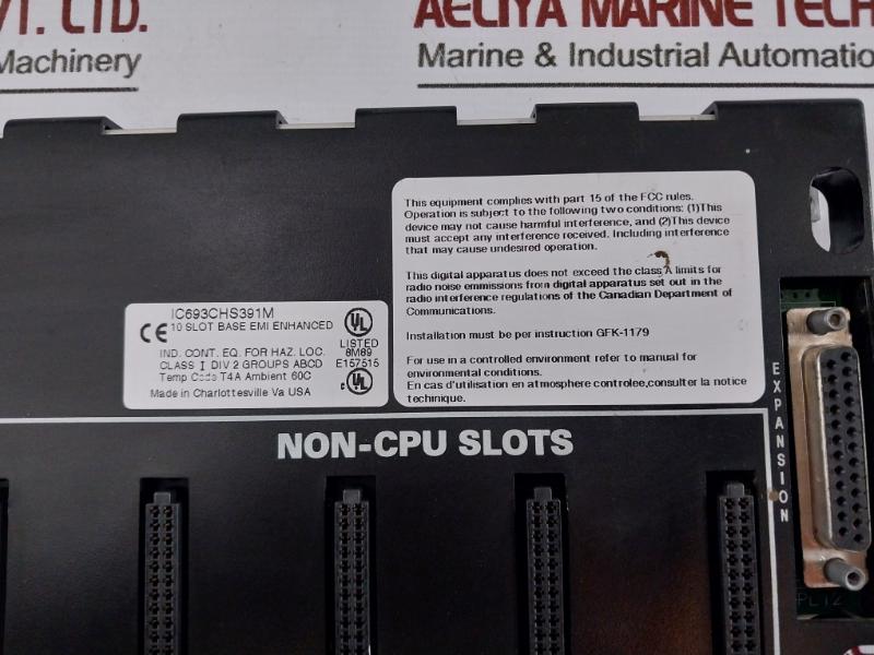 Ge Fanuc Ic693Chs391M 10-slot Programmable Controller Base E157515