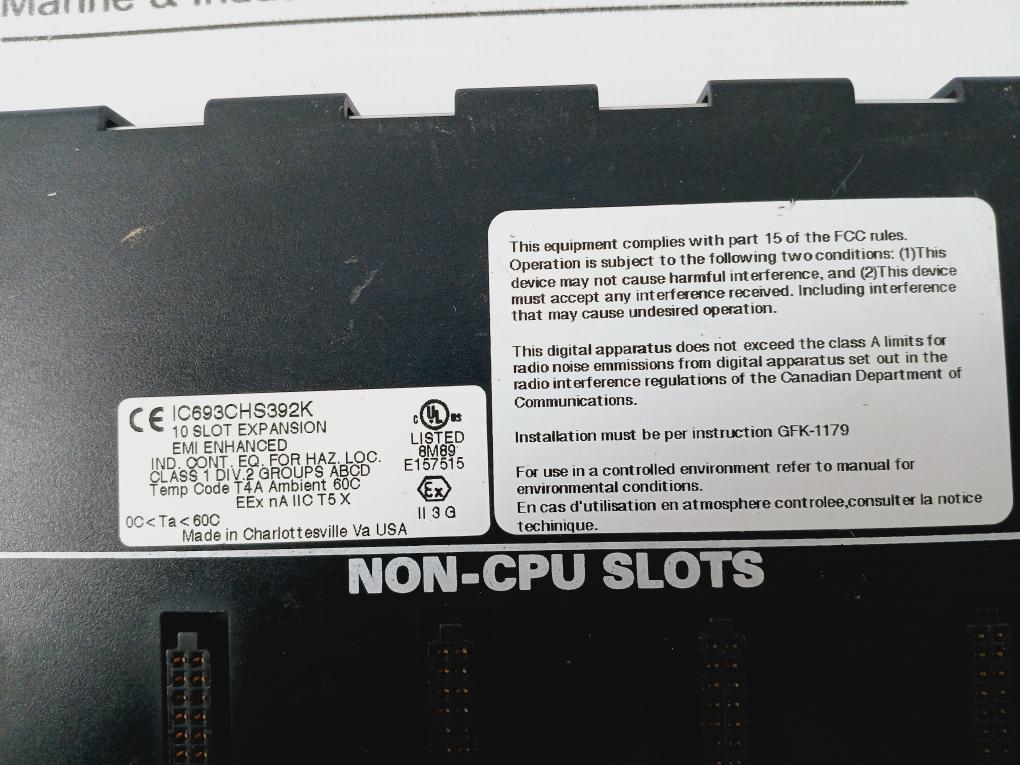 Ge Fanuc Ic693chs392k 10-slot Expansion Base