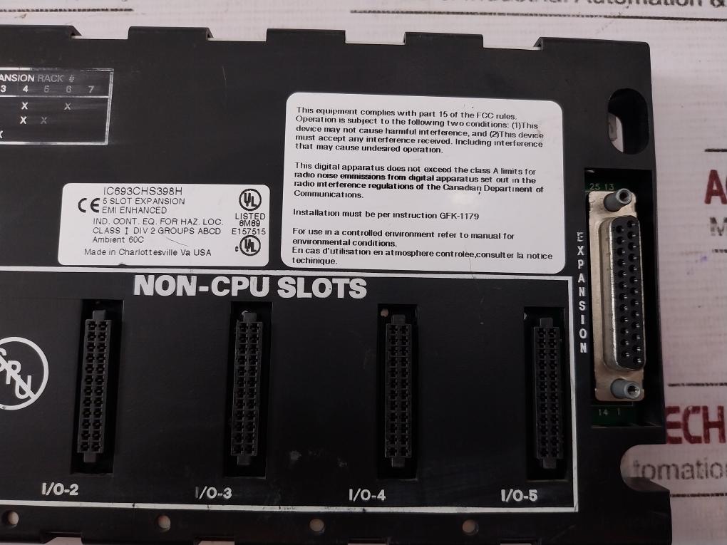 Ge Fanuc Ic693chs398h 5-slot Expansion Base