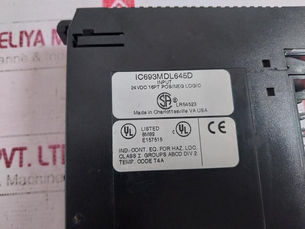 Ge Fanuc Ic693mdl645d Input Module 16 Point 24vdc E157515 T4a