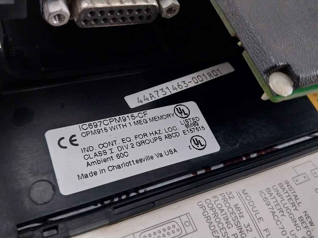 Ge Fanuc Ic697Cpm915-cf Central Processor Unit 44A735200-g0 1