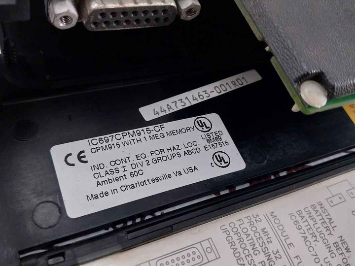 Ge Fanuc Ic697Cpm915-cf Central Processor Unit 44A735200-g0 1