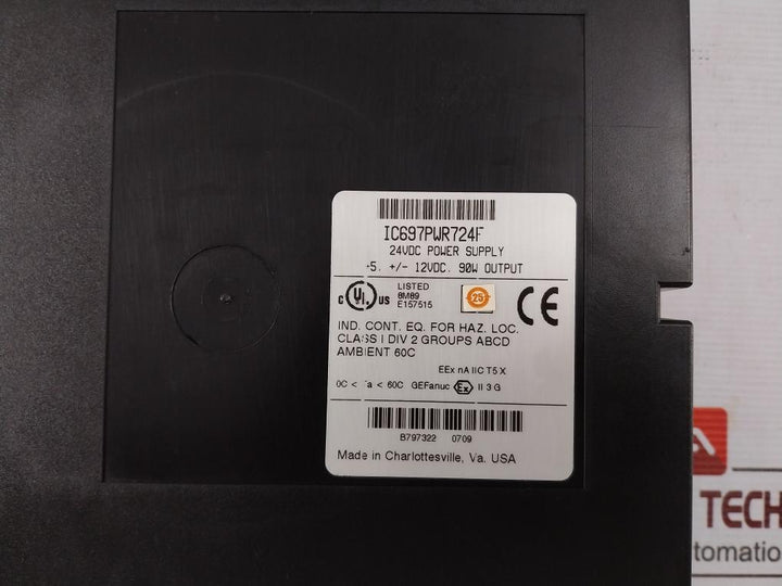 Ge Fanuc Ic697Pwr724F Plc Power Supply Module Series: 90-70 24Vdc 6.5A 90W