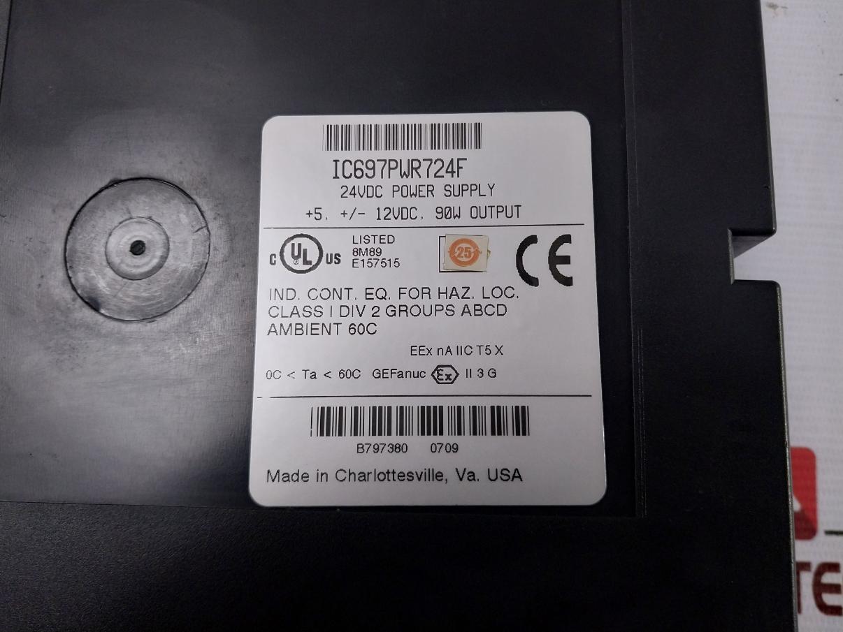 Ge Fanuc Ic697Pwr724F Power Supply Module Ic697Bem711 24 Vdc +5V At 18A 90 Watts