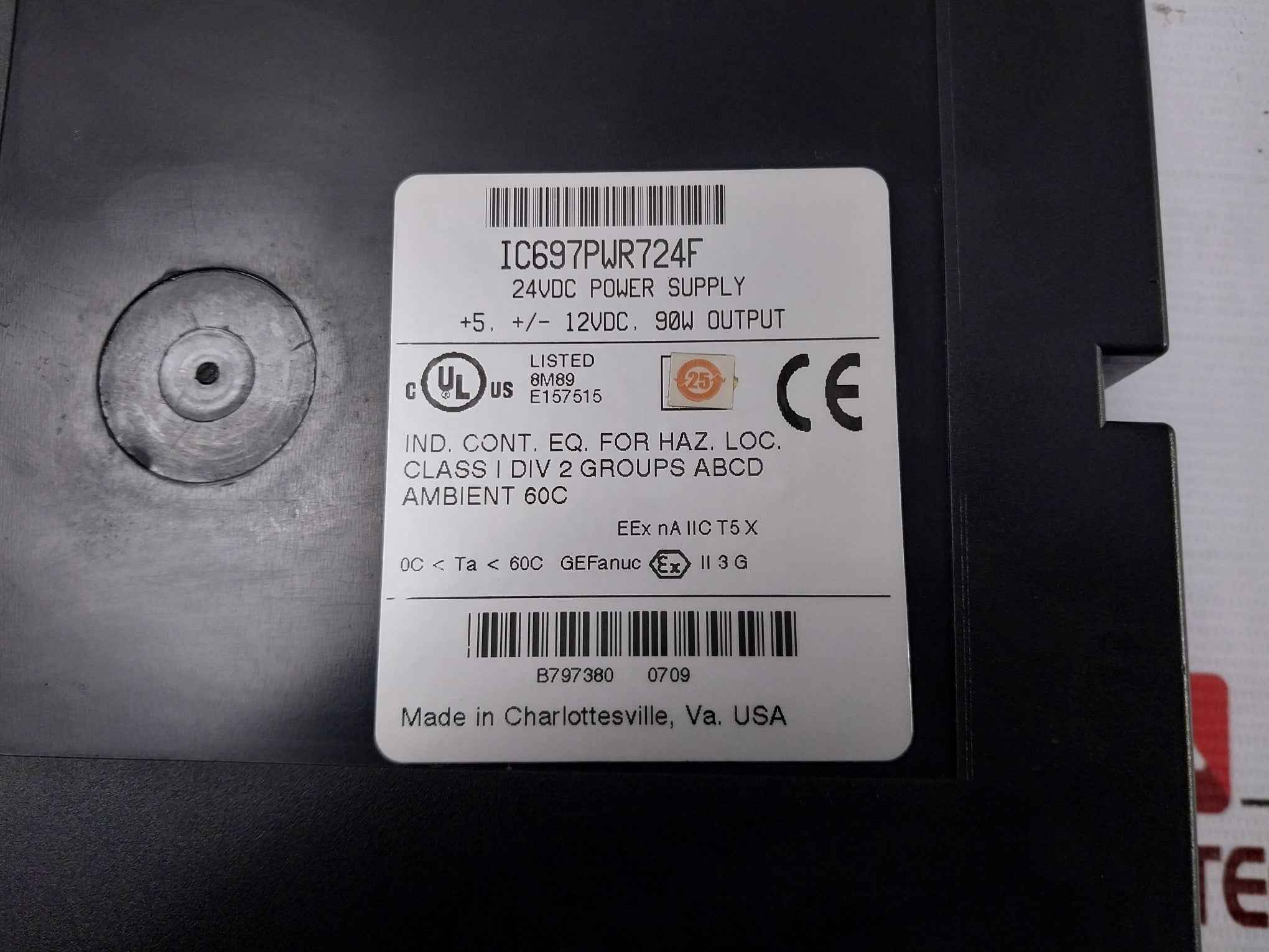 Ge Fanuc Ic697Pwr724F Power Supply Module Ic697Bem711 24 Vdc +5V At 18A 90 Watts