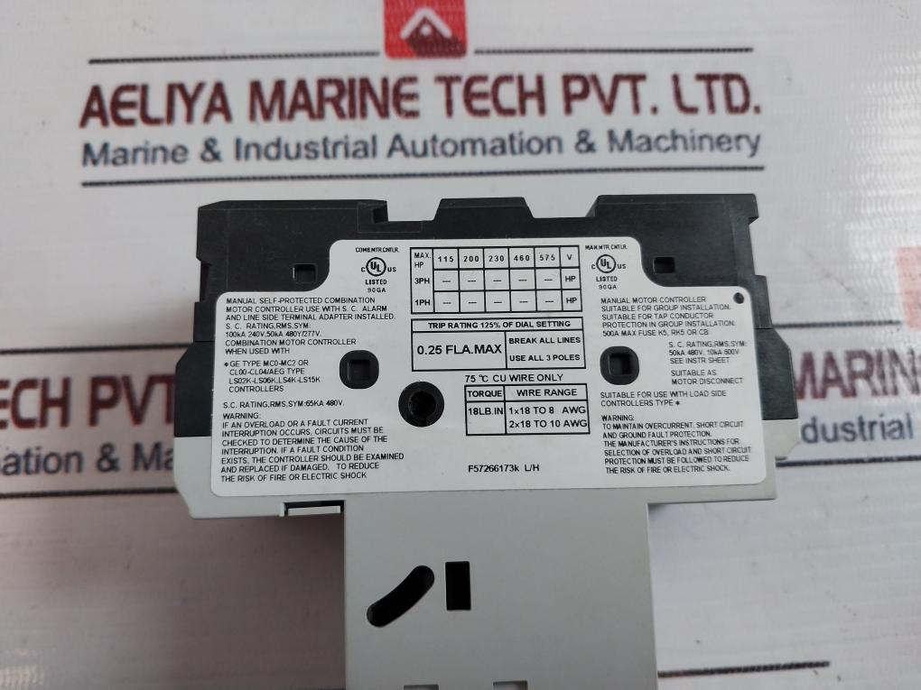 GE GPS1BHAB Manual Motor Starter 104w5352p001