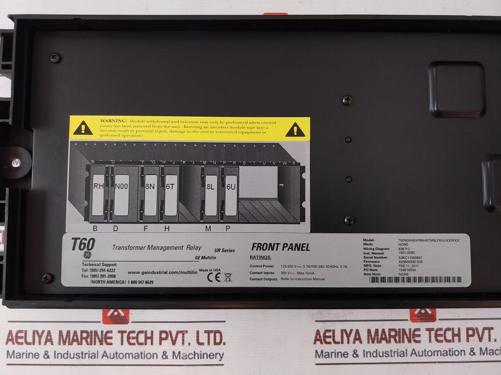 Ge Multilin T60 Multiple-winding Transformer Protection 0501-0099-a1 Ur 8Lh A09Ma590.000