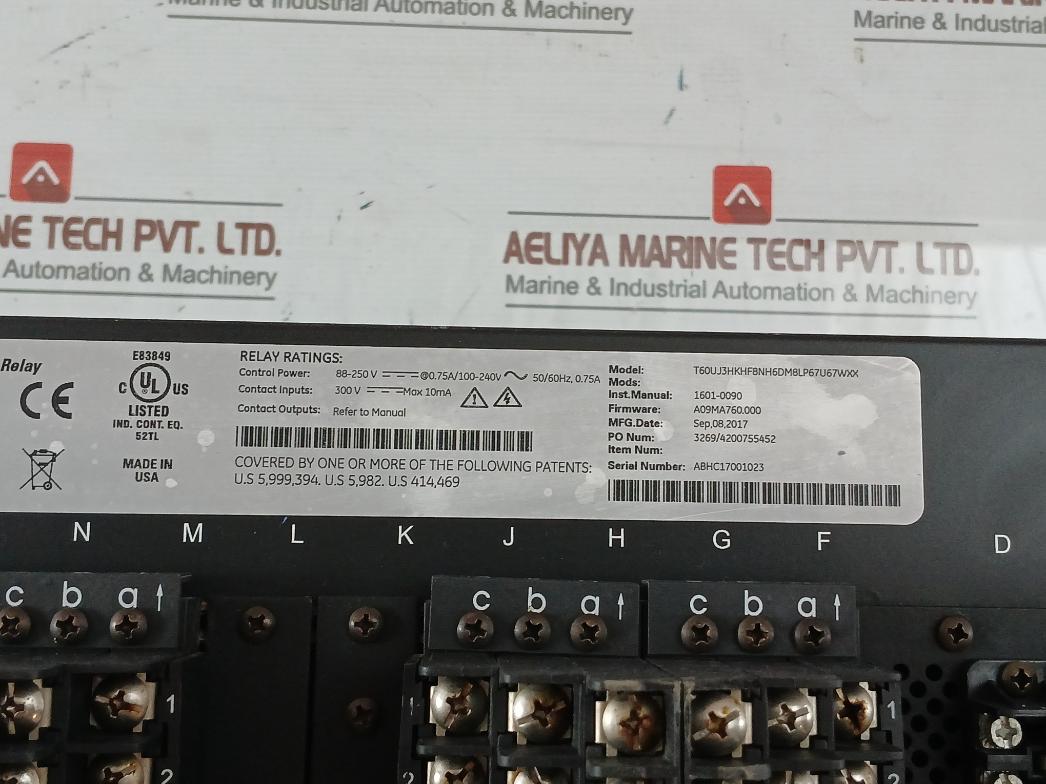 Ge Multilin T60 Transformer Protection System T60Uj3Hkhf8Nh6Dm8Lp67U67Wxx 50/60Hz