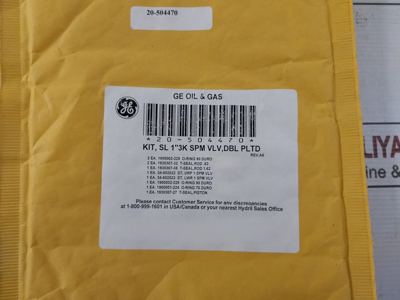 Ge Oil & Gas Ab733-sk Seal Kit For Autoshear Valve Bop