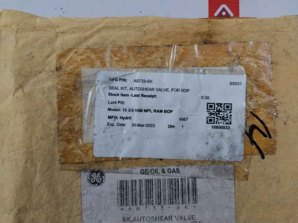 Ge Oil & Gas Ab733-sk Seal Kit For Autoshear Valve Bop
