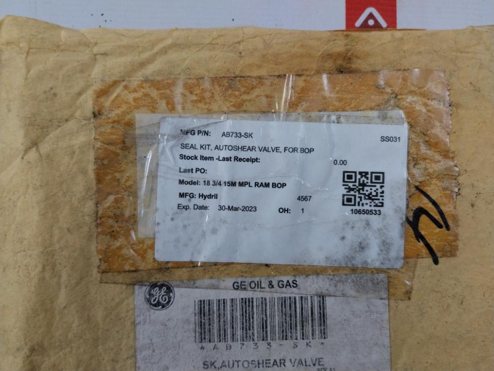 Ge Oil & Gas Ab733-sk Seal Kit For Autoshear Valve Bop