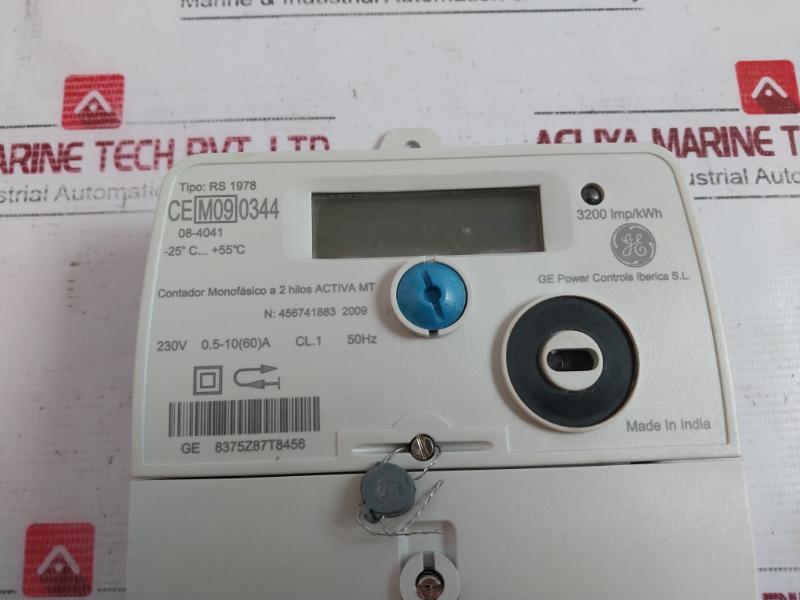 Ge Power Cem090344 Single Phase 2-wire Counter Rs 1978 3200 Imp/Kwh 230V