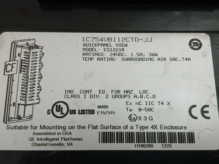 Ge Quickpanel 24Vdc, 1.5A, 36W Part No: Ic754Vbi12Ctd-jj