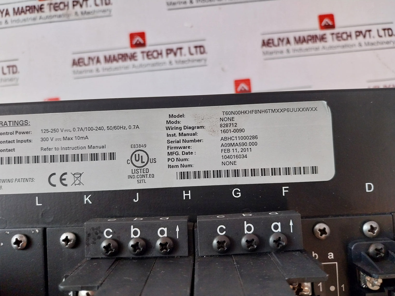 Ge T60N00Hkhf8Nh6Tmxxp6Uuxxwxx Transformer Management Relay 125-250V, 50/60Hz