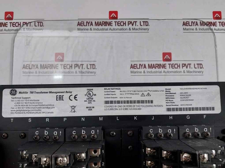 Ge Transformer Protection System T60Uj3Hkhf8Nh6Dm8Lp67U67Wxx Multilin T60 300V