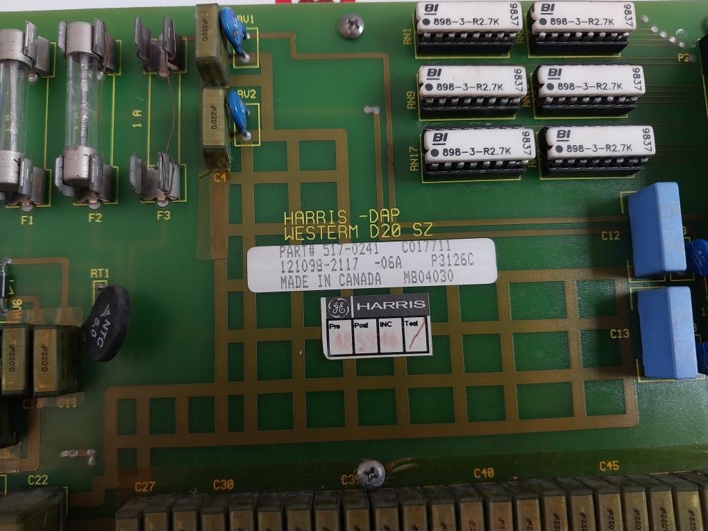 Ge Westerm D20 Sz Terminal Panel 121098-2117-06A